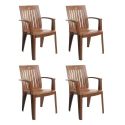 Cello Prominent Set of 4 Chairs (Sandalwood Brown)