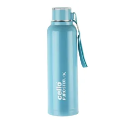 Cello Puro Steel-X Benz 900 | PU Insulated Water Bottle 30 oz Turquoise | Leakproof, BPA Free, ISI Certified | Hot & Cold for Gym, Office, School, College, Travel, Outdoor Sports, Yoga
