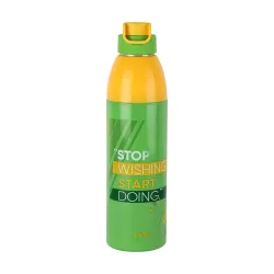 Cello Puro Steel-X Genx 600 | Inner Steel Bottle | PU Insulation | Cold Insulated Bottle | Best Usage for Office/School/College/Gym/Picnic/Home/Fridge | 540ml, Parrot Green