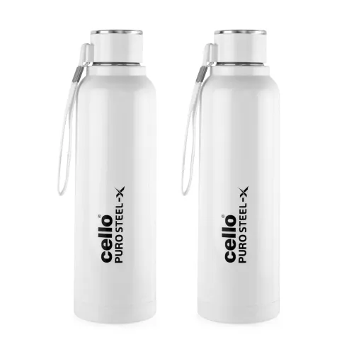 Image of Cello Puro Steel-X Benz PU Insulated Water Bottle 650ml Each, Po2