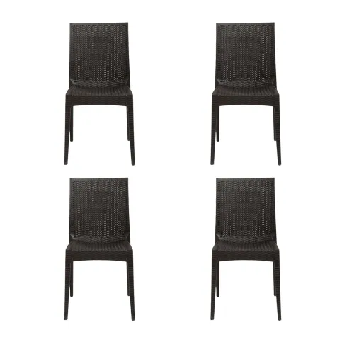 Image of Cello Rattan Kraft Garden Chair, Set of 4