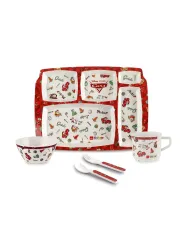 Cello Red 2025 5 Pieces Melamine Easy to Clean Dinner Set