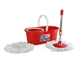 Cello Red & White Solid Plastic Bath Accessories Set