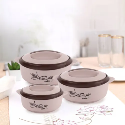 Image of cello Sapphire Brown Pack of 3 Thermoware Casserole 