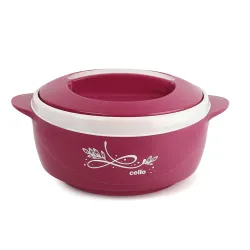 Cello Sapphire Insulated Inner Steel Casserole for Roti, 1250ml, Pink | Hot Box for Kitchen | Hot Pot for Home | Chapati