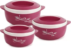 Cello Sapphire Pack of 3 Thermoware Casserole (500 ml, 1000 ml, 1500 ml)