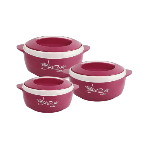 Image of Cello Sapphire Pack of 3 Thermoware Casserole Set (500 ml, 1000 ml, 1500 ml)