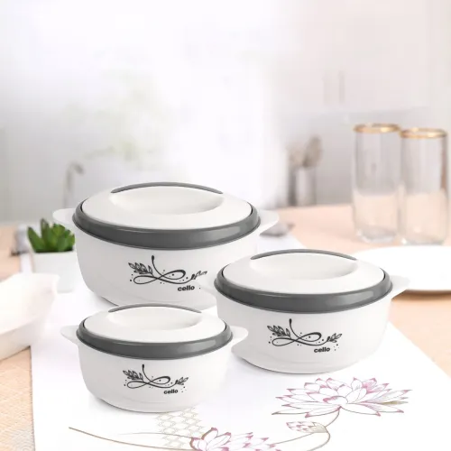 Image of Cello Sapphire Steel Insulated Casserole Set 3Pcs
