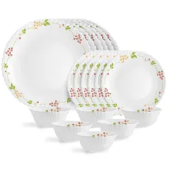 Cello Secret Garden Opal Glass Dinner Set (18 Pieces)