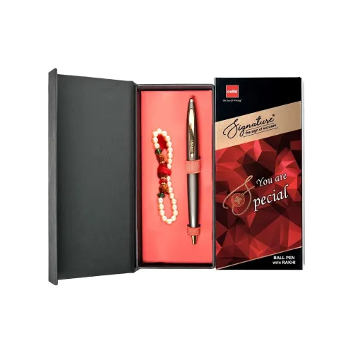 Image of Cello Signature Pen Gift Set, Pack Of 1 Rakhi & 1 Ball Pen
