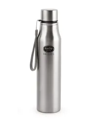 Cello Silver-Toned Single Stainless Steel Typography Single Wall Vacuum Water