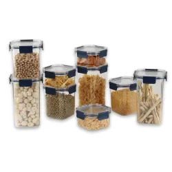 CELLO Stack Lock Kitchen Storage Box Set of 9, BPA Free Air tight Fridge Container Jar, Kitchen Organiser Jar for Dry Fo