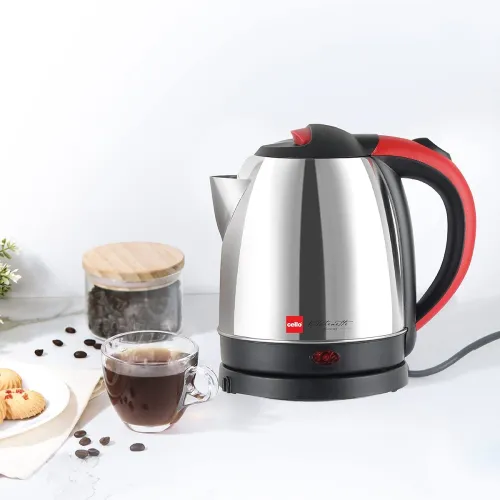 Image of CELLO Stainless Steel Quick Boil Primo 1.5 Litre Electric Kettle Watts, Red, 1350 Watt