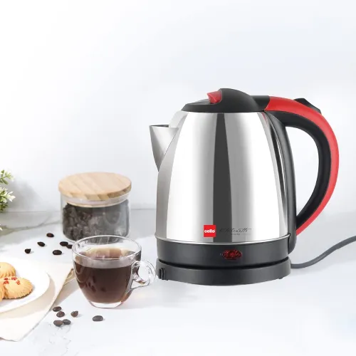 Image of CELLO Stainless Steel Quick Boil Primo 1.5 Litre Electric Kettle Watts, Red, 1350 Watt