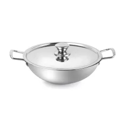 Cello Steelox Premia Stainless Steel Kadhai with SS Lid 1.5Ltr