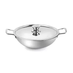 Cello Steelox Premia Stainless Steel Kadhai with SS Lid 
