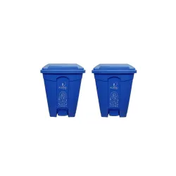 Cello Strong Plastic Step-On Pedal Garbage Dustbin 60 Ltr (Blue/Blue) Combo