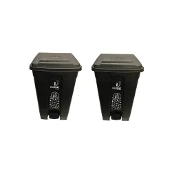 Cello Strong Plastic Step-On Pedal Garbage Dustbin 60 Ltr Black Combo`