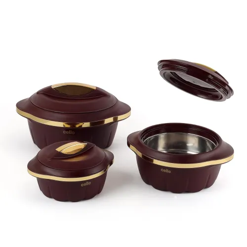 Image of Cello Stylus Insulated Hot-Pot Set of 3 (500ml, 1000ml, 1500ml)