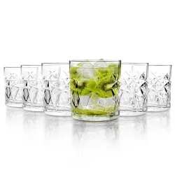 CELLO Swirl Rock Tumbler Glass Set of 6, 325ml Each