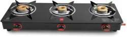 CELLO Trion 3 Burner Glass Manual Gas Stove  (3 Burners)