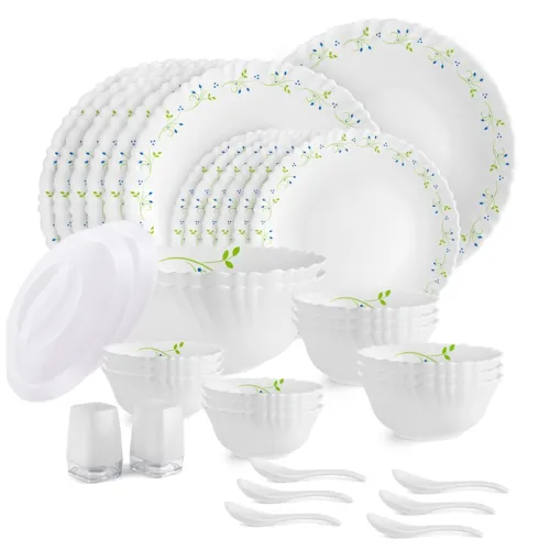 Image of CELLO Tropical Lagoon Opalware Dinner Set of 37 Pieces