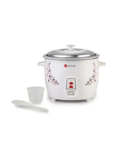 Image of Cello White & Pink Printed Electric Rice Cooker - 1.5 L