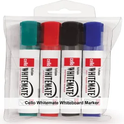 Cello Whitemate Whiteboard Marker (Set of 4, Multicolor)