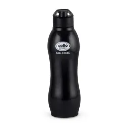 Cello Zigma Single Wall Stainless Steel Water Bottle, 1000ml, Black 