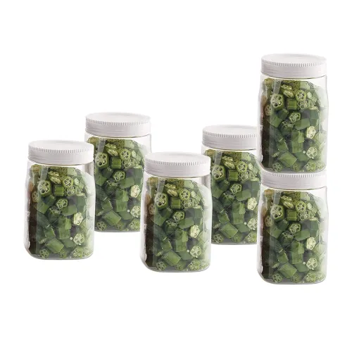 Image of CELLO 1000ml Fridge Canisters – Set of 6, White, BPA-Free