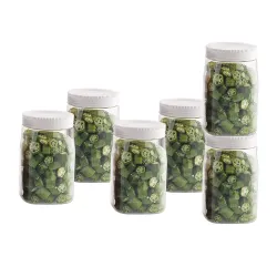 CELLO 1000ml Fridge Canisters – Set of 6, White, BPA-Free