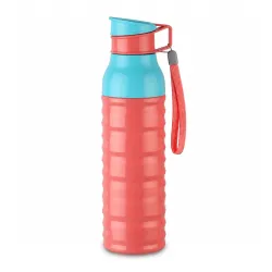 CELLO Puro Steel-X Delta 900 PU Insulated Water Bottle for Office 705 ml Pink | Wide Mouth Easy to Carry with Strap Leak Proof Flip Top Lid Inner Steel Water Bottle for School Kids, College....