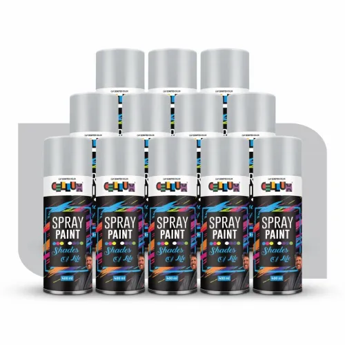 Image of Cellux 2X Ultra Cover Silver Spray Paint 400 ML - Pack of 12 