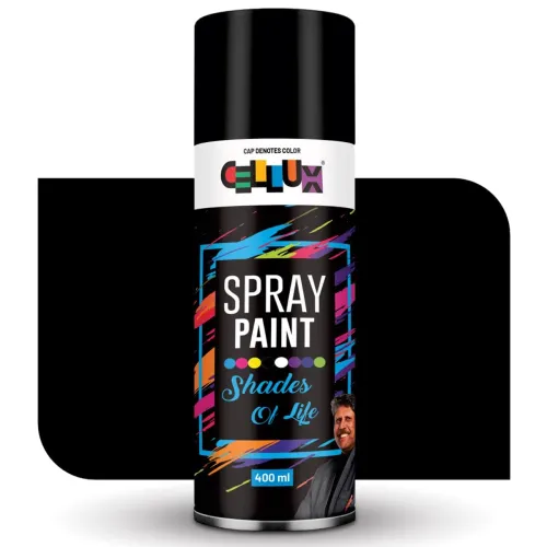 Image of CELLUX 2X Ultra Cover Gloss Black Spray Paint 400 ML