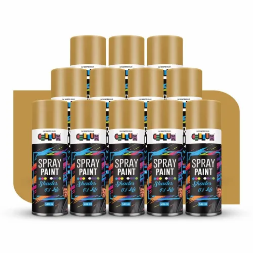 Image of Cellux 2X Ultra Cover Sparkle Gold Spray Paint | DIY, Quick Drying with Glossy Finish for Metal, Wood, Wall & Other Surf