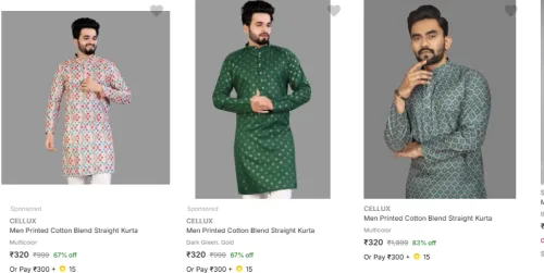 Image of CELLUX Kurta For Men at Starting @ ₹320