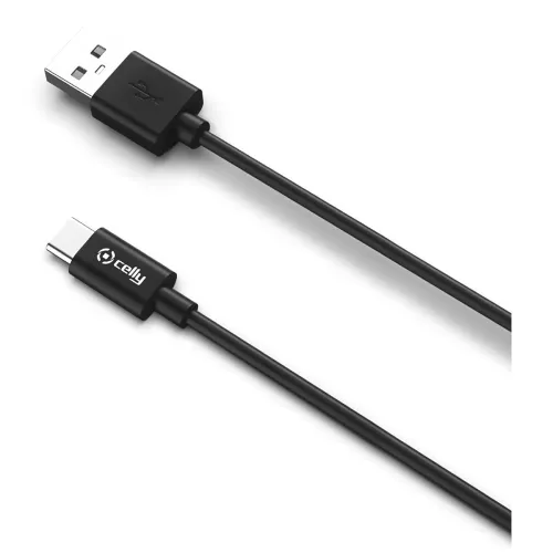 Image of Celly USB-C Cable, USB Type A to Type C Data and Charging Cable, 480 Mbps Data Sync, 3A Fast Charge, Light Weight, PVC C