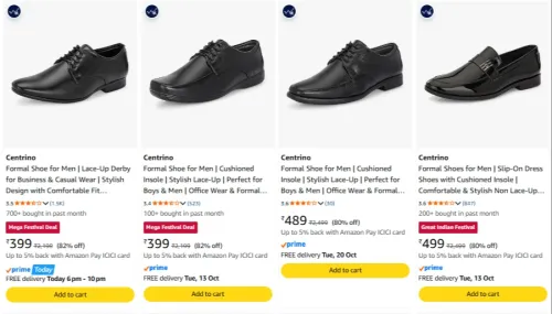 Image of Centrino Men's Formal Shoes upto 82% Discount