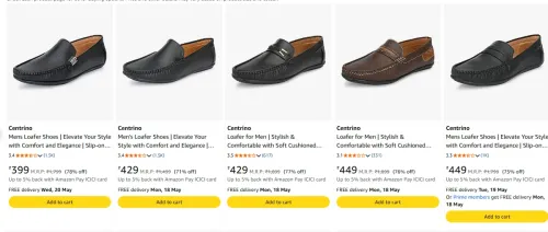 Image of Centrino Men's Loafer Shoes upto 70% discount 