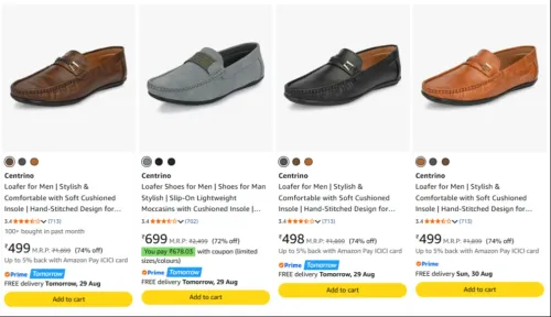 Image of Centrino Men's Shoes upto 74% discount 