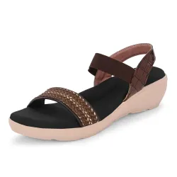Centrino Women 7320 Fashion Sandal with Adjustable Straps | Perfect for Party Wear and Casual Outfits with high Heels/Flat Heel | All-day comfort with Plush cushioning