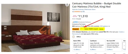 Image of Centuary Mattress Double Coir Mattress 