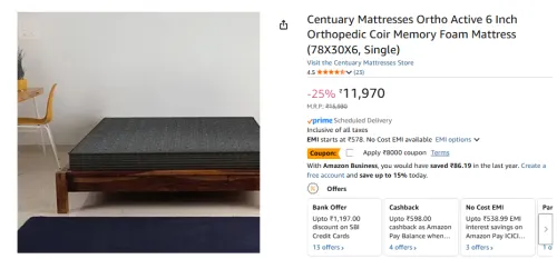 Image of Centuary Ortho Active Coir Foam Mattress