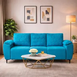 Centuary Sleepables Modena Premium Sofa Classy Quilted Suede Fabric Upholstery