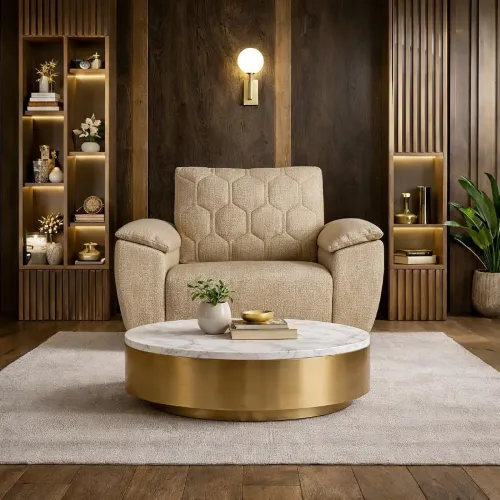 Image of Centuary Sleepables Modena Premium Sofa|Classy Quilted Suede Fabric