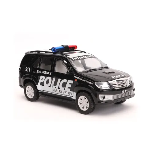 Image of Centy Toys Plastic Police Interceptor Fortune Pull Back Car, Number Of Pieces: 1, Black, Kid