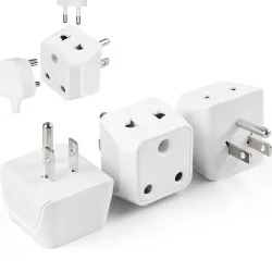 Ceptics India to USA Converter Plug - Type B Canada Travel Adapter, 2 in 1 USA - Dual Input - Perfect for Laptop, Phones, Cameras, CE - RoHS, 3 Pack - Lifetime Limited Warranty
