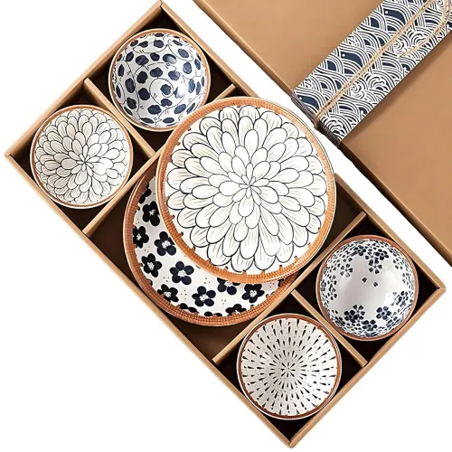 Image of Ceramic Dinner Set with Plates & Bowls (6 Pieces)