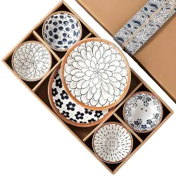 Ceramic Dinner Set with Plates & Bowls (6 Pieces)