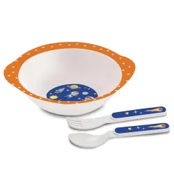 CELLO Kidzbee Cereal Bowl Cosmic Explorer Melamine Bowl Set for Kids | BPA Free and Food-Grade Material | Attractive and
